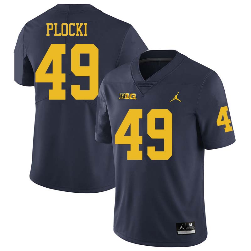 Jordan Brand Men #49 Tyler Plocki Michigan Wolverines College Football Jerseys Sale-Navy